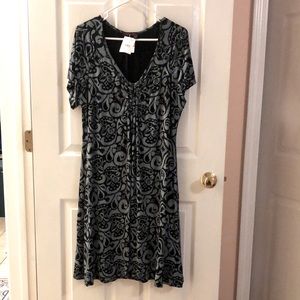 Fresh Produce, Made in USA, Black/Gray soft VNeck Dress